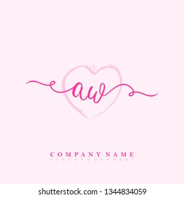 Initial AW handwriting logo