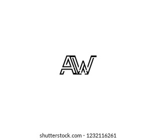 Initial AW Letter Linked Stylish Linear Monogram Modern Creative Logotype
