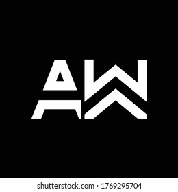 Diseño del logotipo de la carta inicial AW Diseño de la plantilla moderna de vectores de tipografía empresarial. Diseño de logotipo AW de carta vinculada creativa