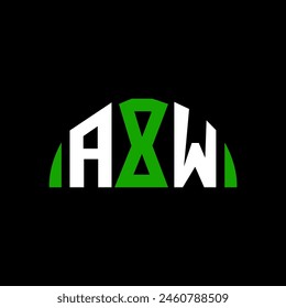 Logo inicial de la letra Aw con marca trinity. Tipografía inicial para marcas comerciales, tecnológicas e inmobiliarias.