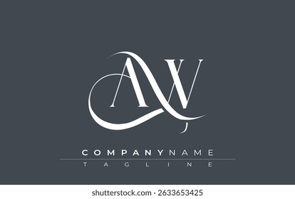Initial AW Logo Design Vector. Elegant Monogram Logo Design with Decorative Elements and Typography