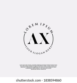 Initial AX beauty monogram and elegant logo design, handwriting logo of initial signature, wedding, fashion, floral and botanical with creative template.