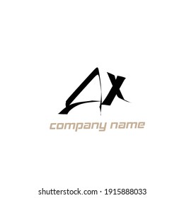 Initial Ax concept design with elegant logo and beauty monogram 
