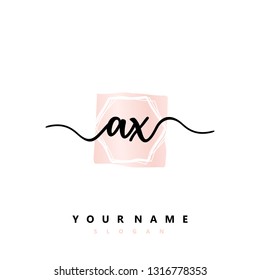 Initial AX handwriting logo