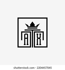 Initial AX Law Firm logo and icon design template stock vector