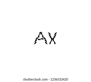 Initial AX Letter Abstract Shape Geometric Monogram Crystal Logotype