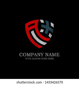 Initial AX letter logo Inspiration, vintage retro, rustic shield logo design template