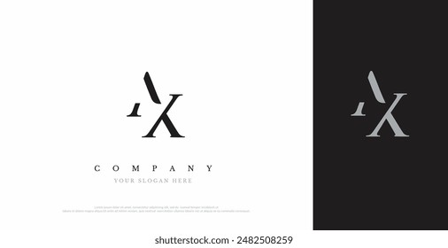 Initial AX Logo Design Vector 