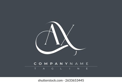 Initial AX Logo Design Vector. Elegant Monogram Logo Design with Decorative Elements and Typography