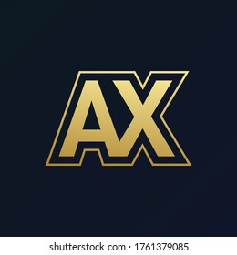 diseño inicial del logotipo de AX con esquema