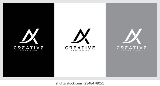 Initial AX, XA Alphabets Letters Logo Monogram