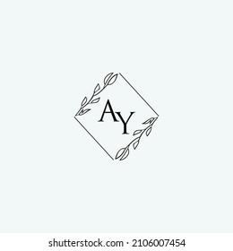 Initial AY beauty elegant logo design floral template illustration