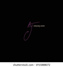 Initial Ay concept design with elegant logo and beauty monogram 