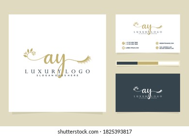 Initial AY Feminine logo collections and business card templat Premium Vector