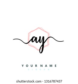 Initial AY handwriting logo