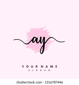Initial AY handwriting logo