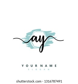 Initial AY handwriting logo