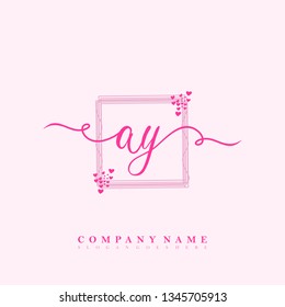 Initial AY handwriting logo