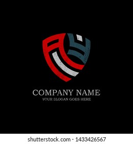 Initial AY letter logo Inspiration, vintage or rustic shield logo design template