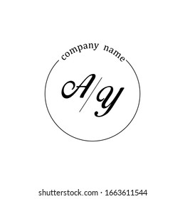 Initial AY logo branding luxury design template 