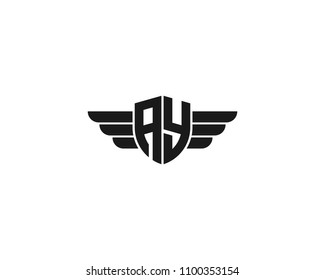 Initial AY wing logo template vector
