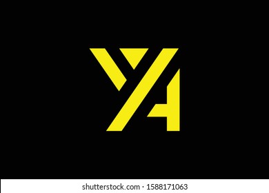 Initial AY YA YH HY modern monogram and elegant logo design, Professional Letters Vector Icon Logo on black background.
