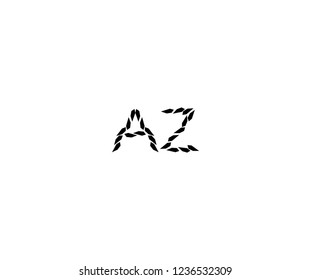 Initial AZ Letter Abstract Shape Geometric Monogram Crystal Logotype