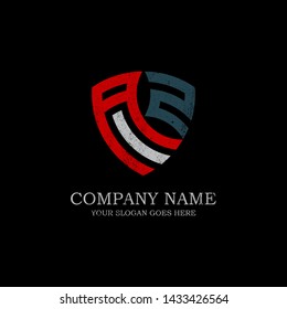 Initial AZ letter logo Inspiration, vintage or rustic shield logo design template