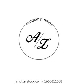 Initial AZ logo branding luxury design template 