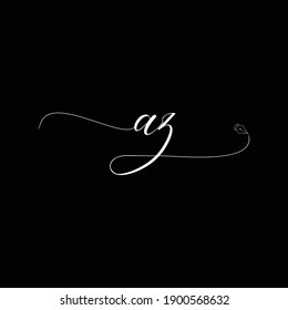 Initial AZ logo handwriting business illustration fashion simple