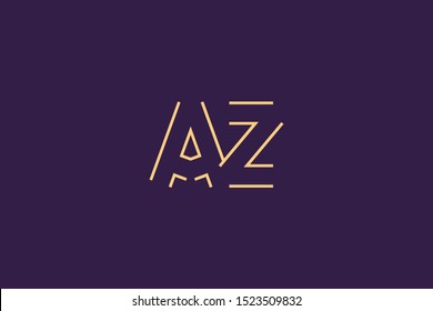 Initial AZ ZA Letter Logo Design Vector Template. Monogram and Creative Alphabet A Z Letters icon Illustration.