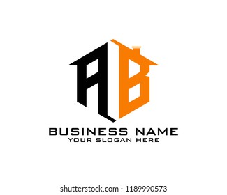 Initial A B abstract logo template vector