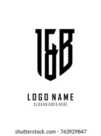 Initial I & B abstract shield logo template vector