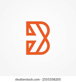 initial B Arrow Logo, letter B with arrow combination in art line style, usable for logistic, finance  and company logos, vector illustration