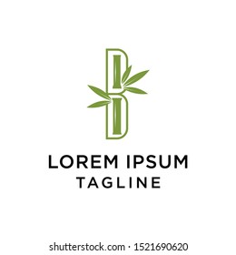 Initial B Bamboo Logo Design Template Vector
