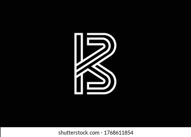 Initial B BB BK KB modern monogram and elegant logo design, Professional Letters Vector Icon Logo on black background.