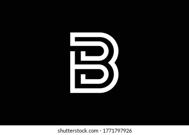 Initial B BB modern monogram and elegant logo design, Professional Letters Vector Icon Logo on black background.