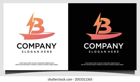 vector de diseño inicial del logotipo de iluminación B Blitz