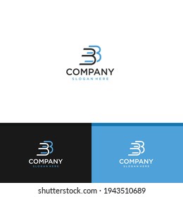 initial B for book logo design