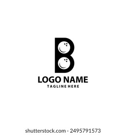 Vector inicial de diseño de logotipo de boliche B