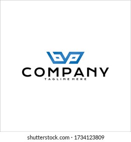 Initial B or BP geometrical logo design vector eps 10