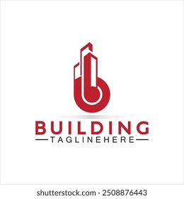 initial B with building vector logo design. Letter B logo formed building symbol