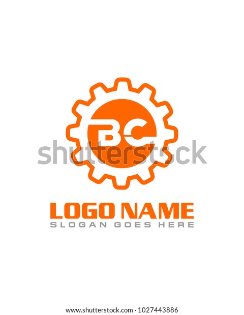 Initial B C Gear Logo Template Stock Vector Royalty Free