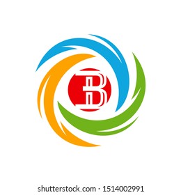 Initial B with Circle Logo Template. Elegant Logo Letter B With Circle Concept Design Vector.  Icon Symbol.