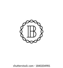 initial b circle vintage logo design vector eps
