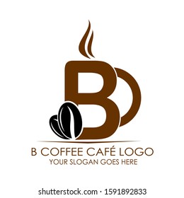 Initial B Coffee Cafe Equipment Simple and Minimalist Logo Template on White Background