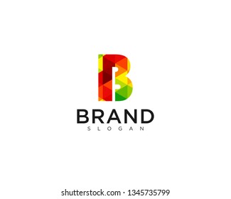 Initial B colorful geometric logo vector