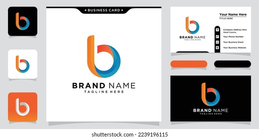 Initial B colorful gradient logo vector template