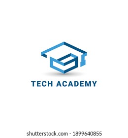 Initial B combine with graduation toga hat icon for education business logo template