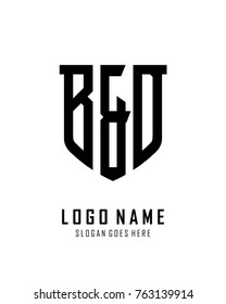 Initial B & D abstract shield logo template vector